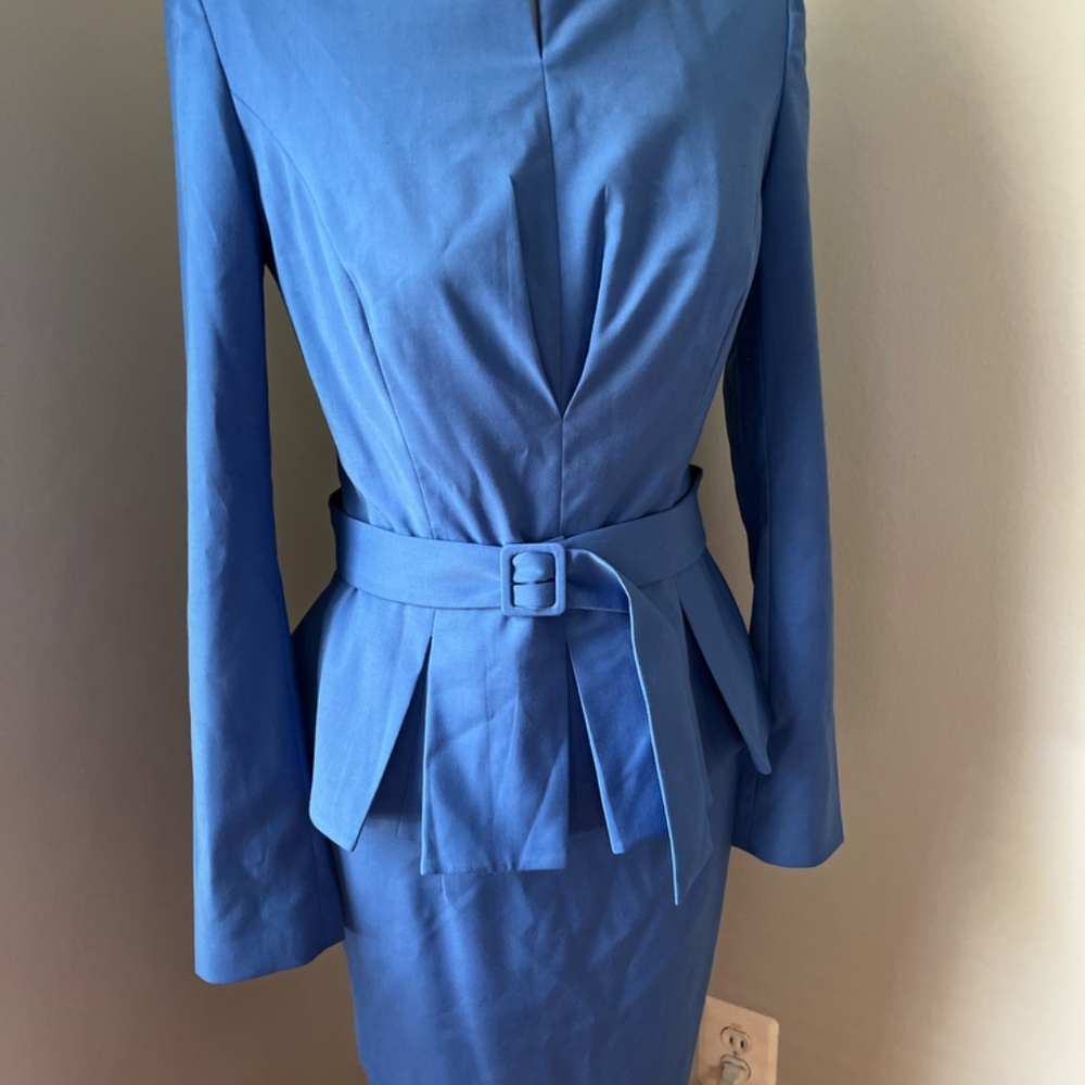 BGL Blue Long-Sleeve Belted Peplum | two-piece | US 2-4 - Picture 2 of 13